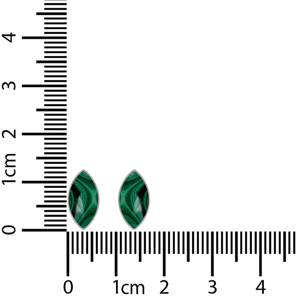 malachite cab pear earrings