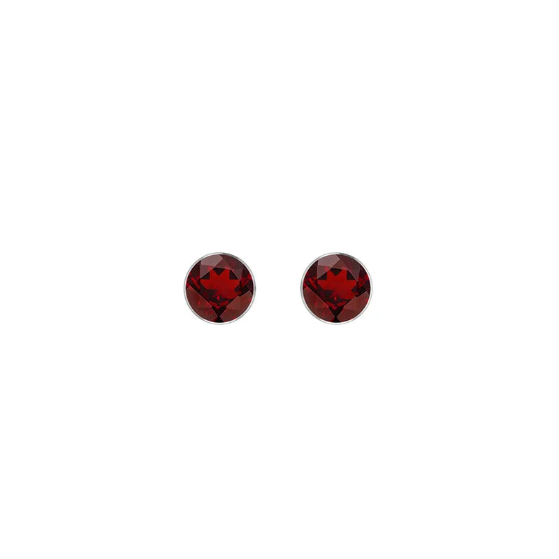 garnet cut oval earrings