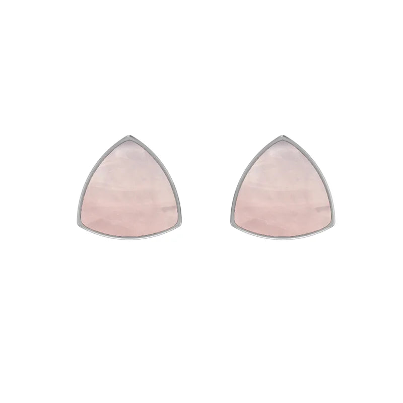 rose quartz cab earrings