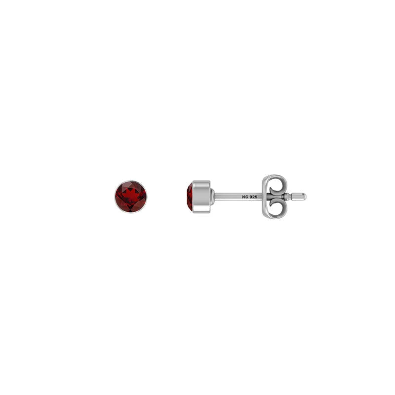 garnet cut oval earrings
