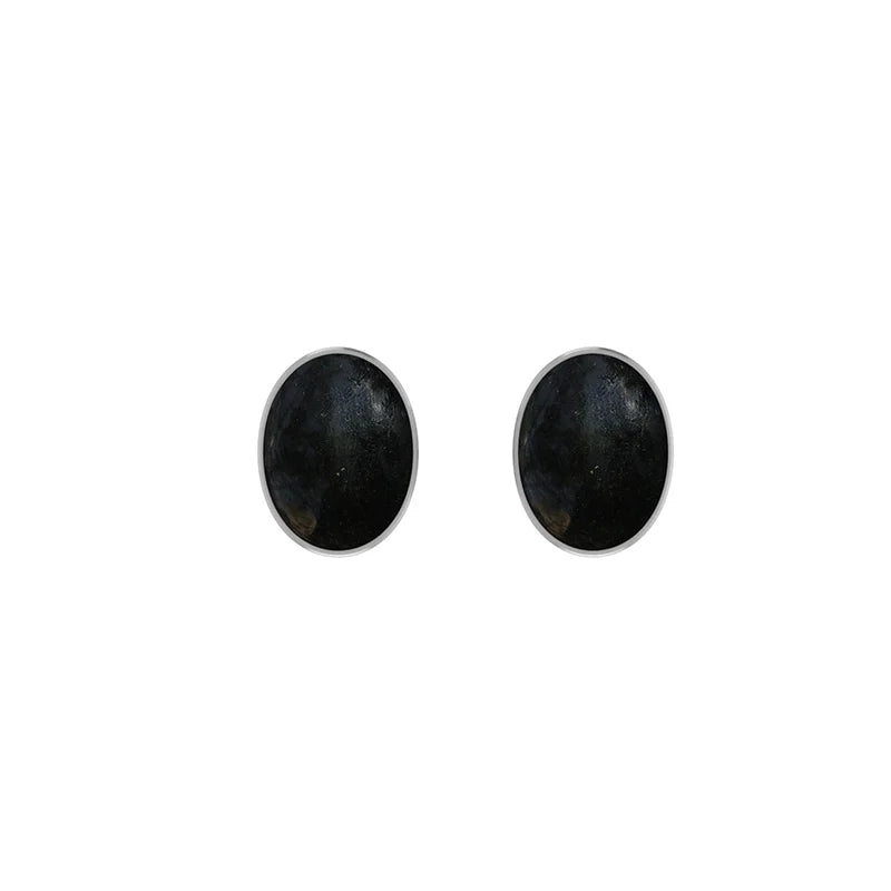 black tourmaline cab earrings
