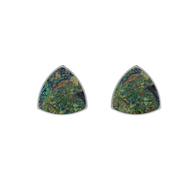 azurite malachite cab earrings