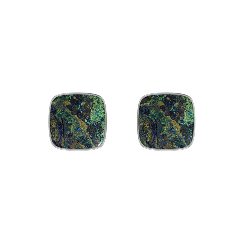 azurite malachite earrings