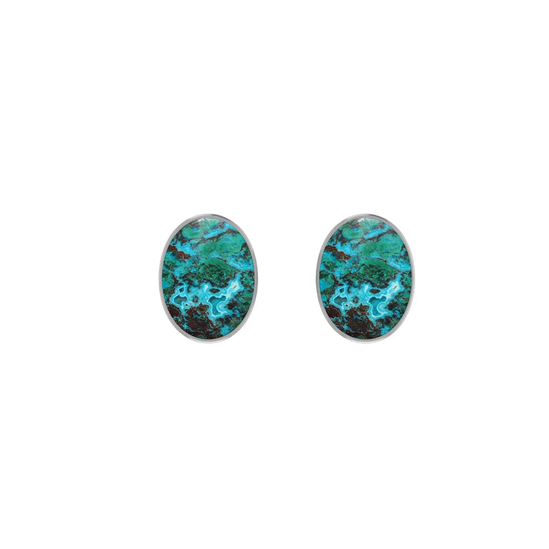 chrysocolla cab earrings