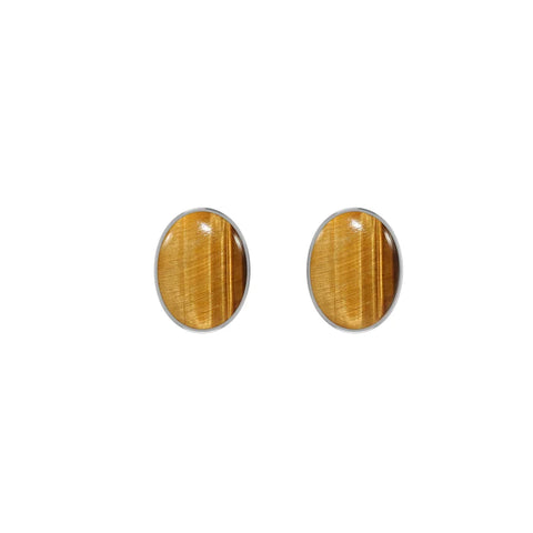 tiger eye cab earrings