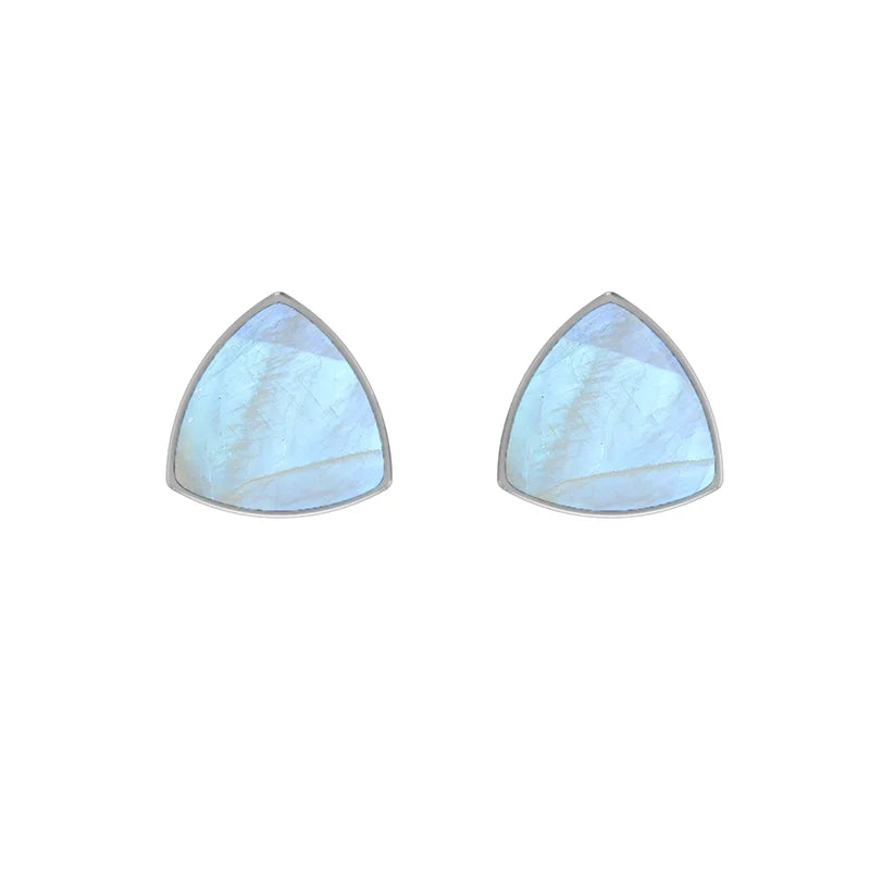 rainbow moonstone cab earrings
