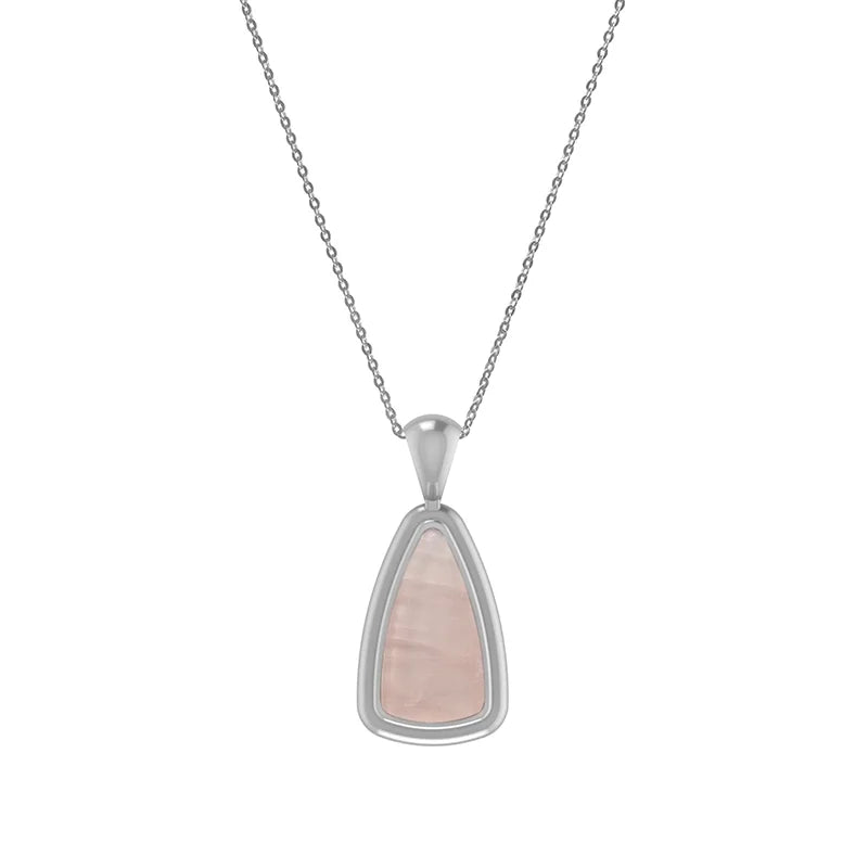 Natural Rose Quartz Pendant With Chain For Women