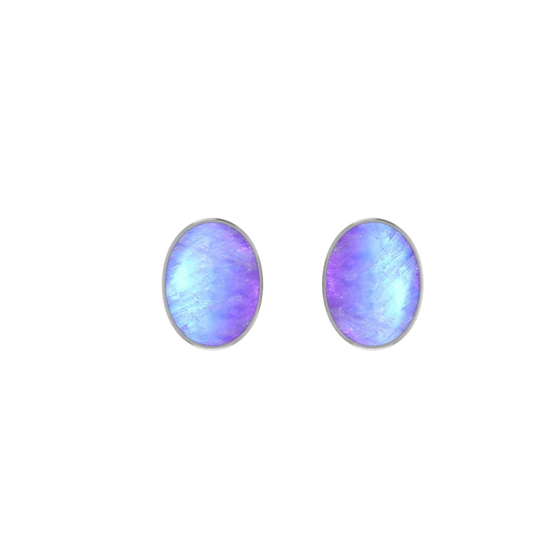 purple moonstone cab earrings