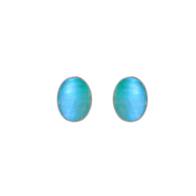 green moonstone cab earrings