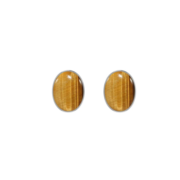 tiger eye cab earrings