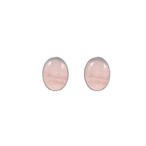 rose quartz cab earrings