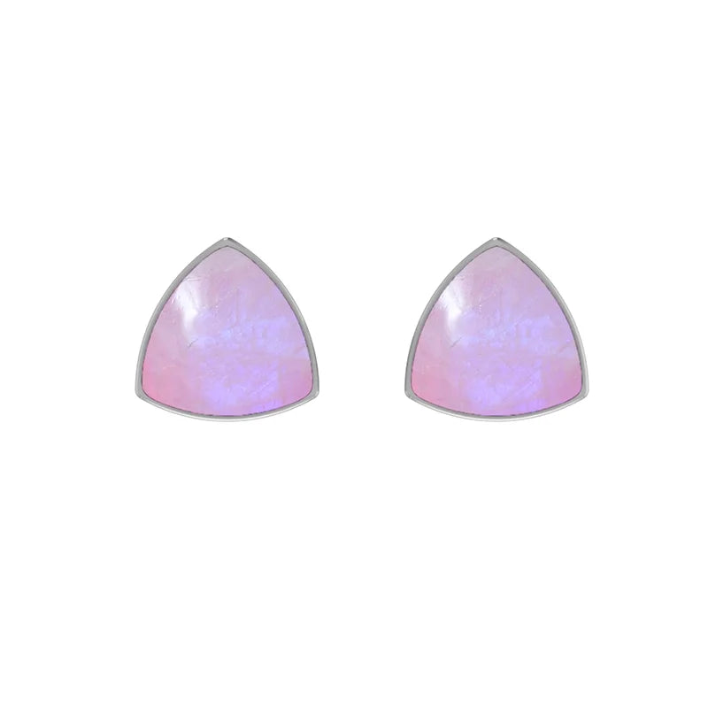 pink moonstone cab earrings