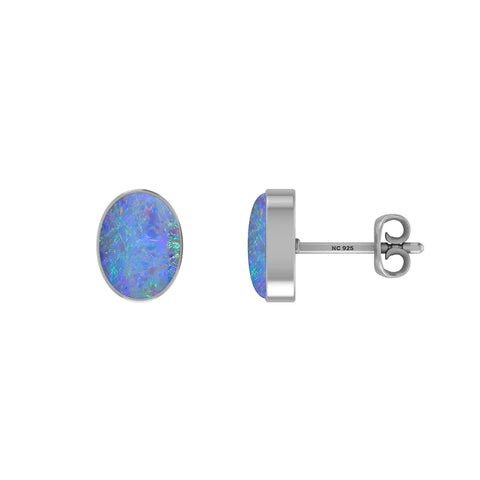 australian opal cab earrings