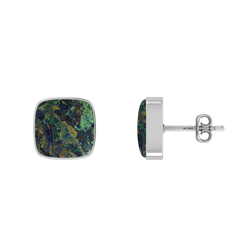 azurite malachite earrings