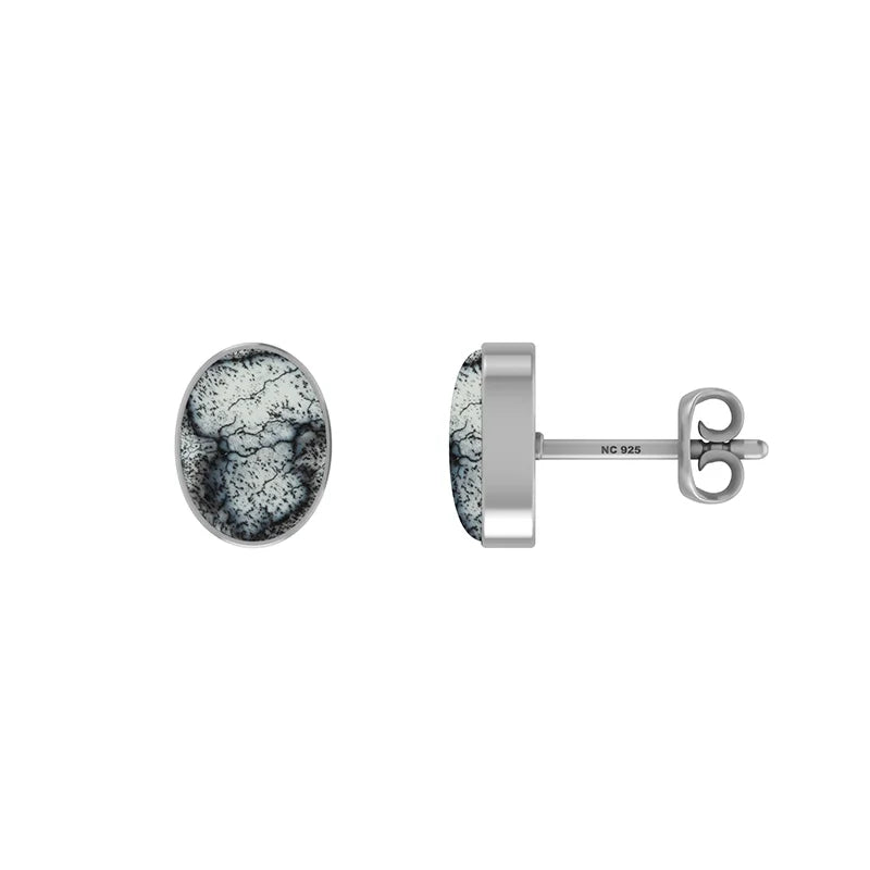dendritic opal cab earrings