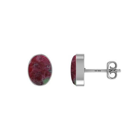 ruby zoisite cab earrings