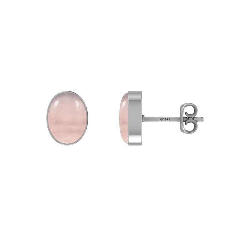rose quartz cab earrings