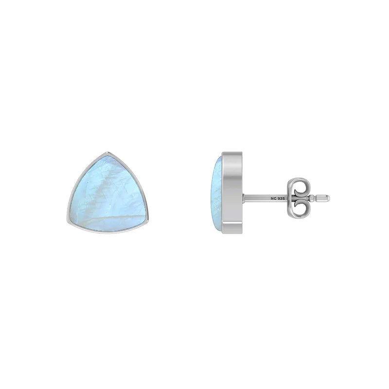 rainbow moonstone cab earrings