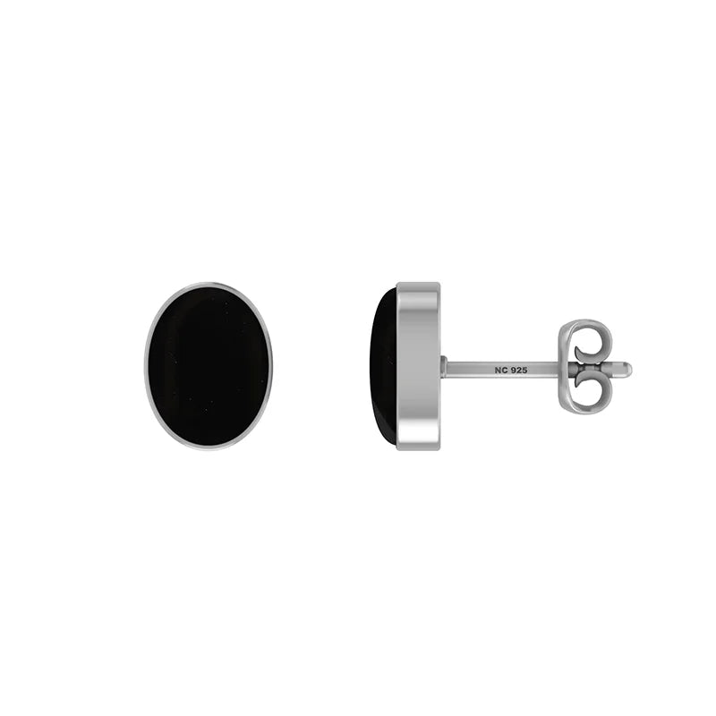 black onyx cab earrings