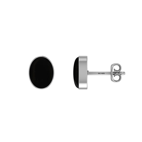 black onyx cab earrings