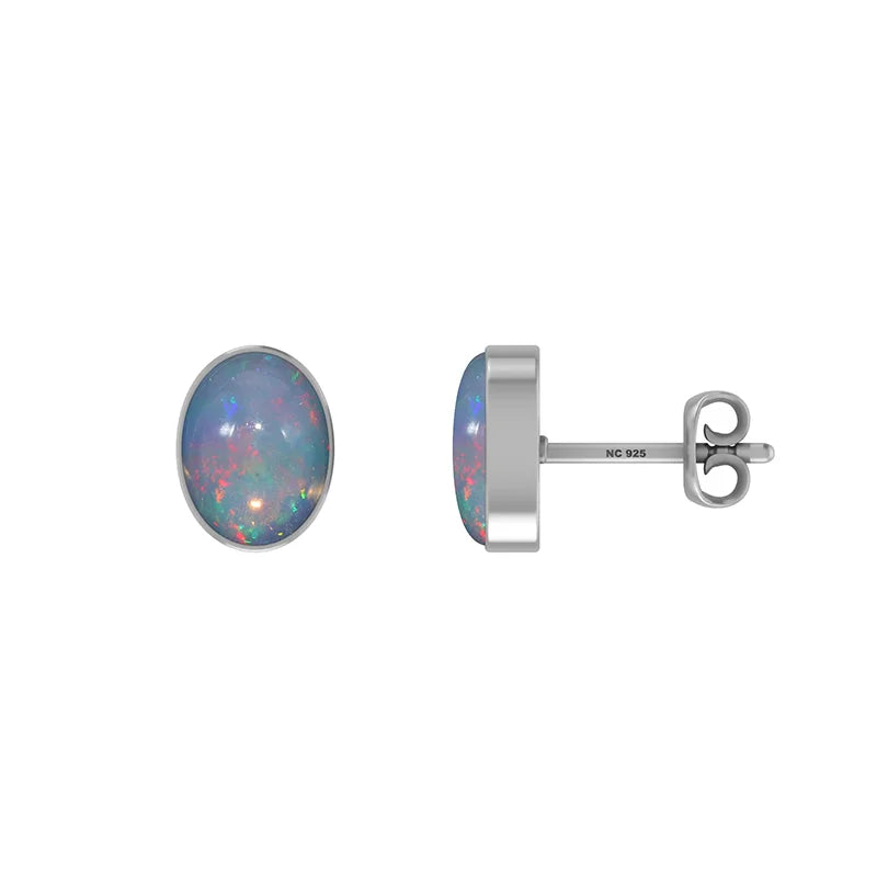 ethiopian opal cab earrings