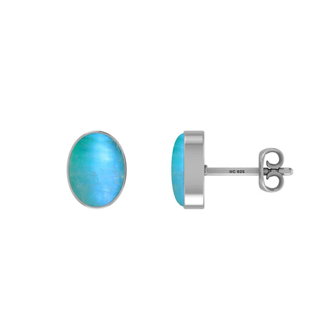 green moonstone cab earrings