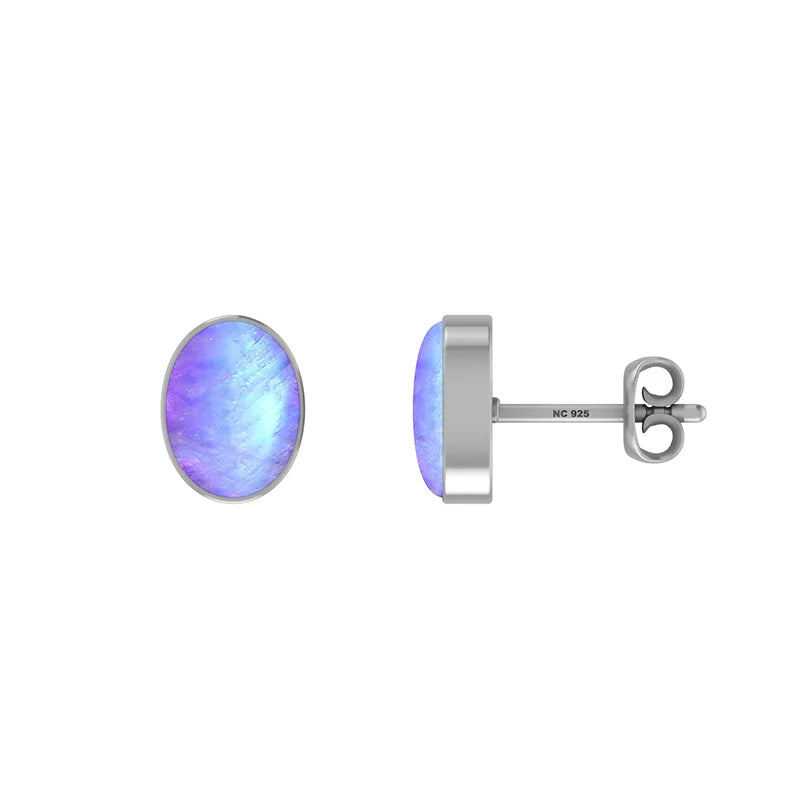 purple moonstone cab earrings