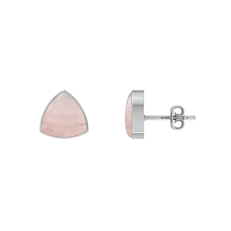 rose quartz cab earrings