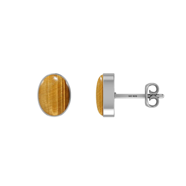 tiger eye cab earrings