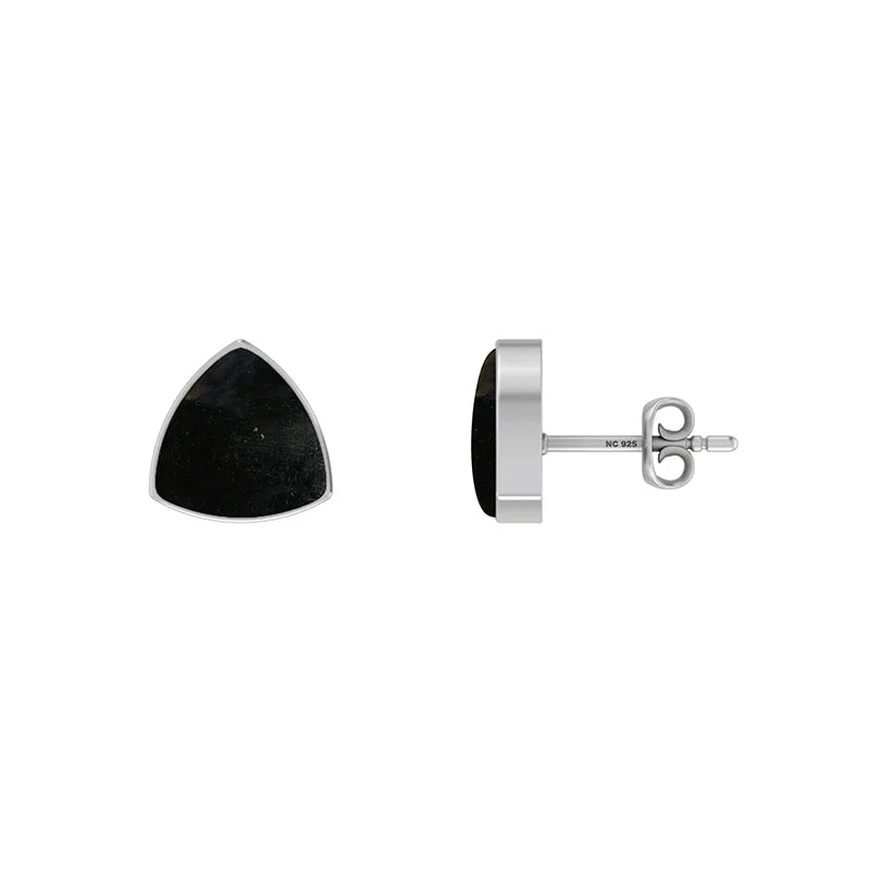 black tourmaline cab earrings