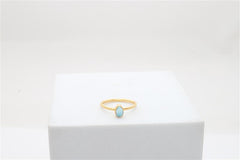 Natural Larimar Stackable Rings for Women in 18K Gold Vermeil (Pack of 12, Bezel-Set, Faceted)