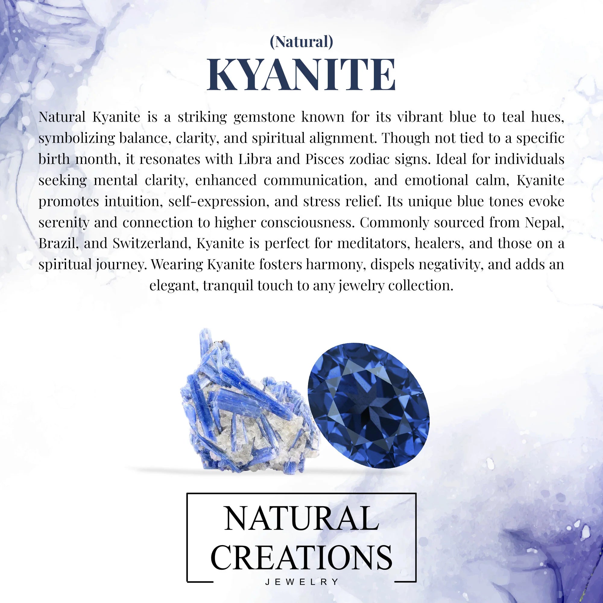 kyanite stackable prong-set ring