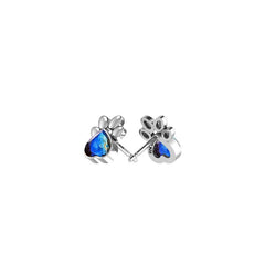 925 Sterling Silver Cut Labradorite Paw Stud Earring  Bezel Set Jewelry Pack Of 3