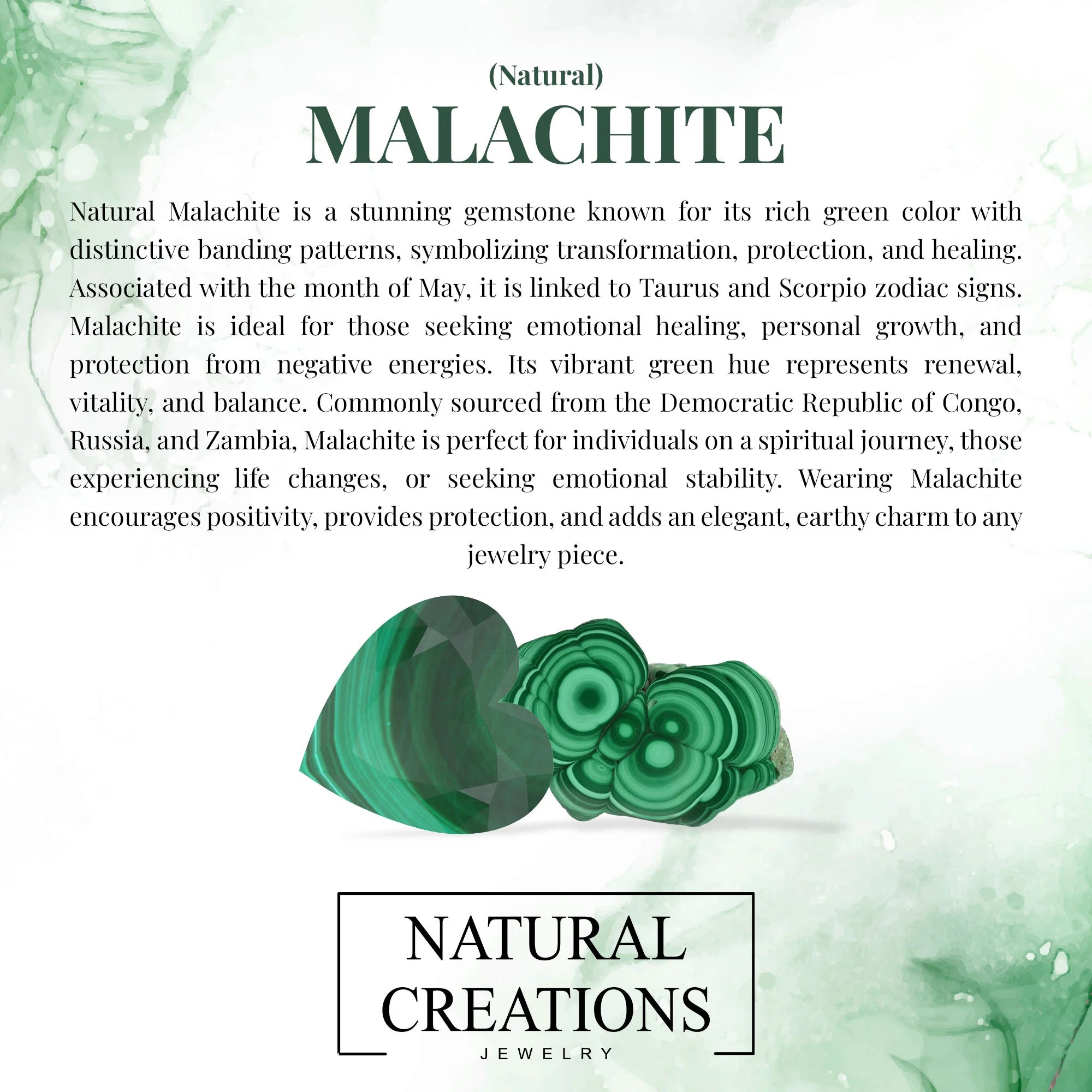malachite cut bracelet