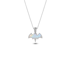 Natural Rainbow Moonstone Bat Pendant 925 Sterling Silver Necklace With Chain 18" Inch Pack of 12