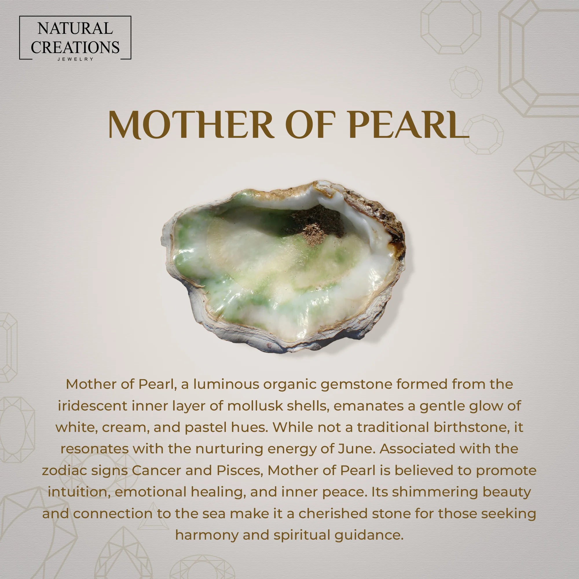 mother-of-pearl stackable bezel-set ring