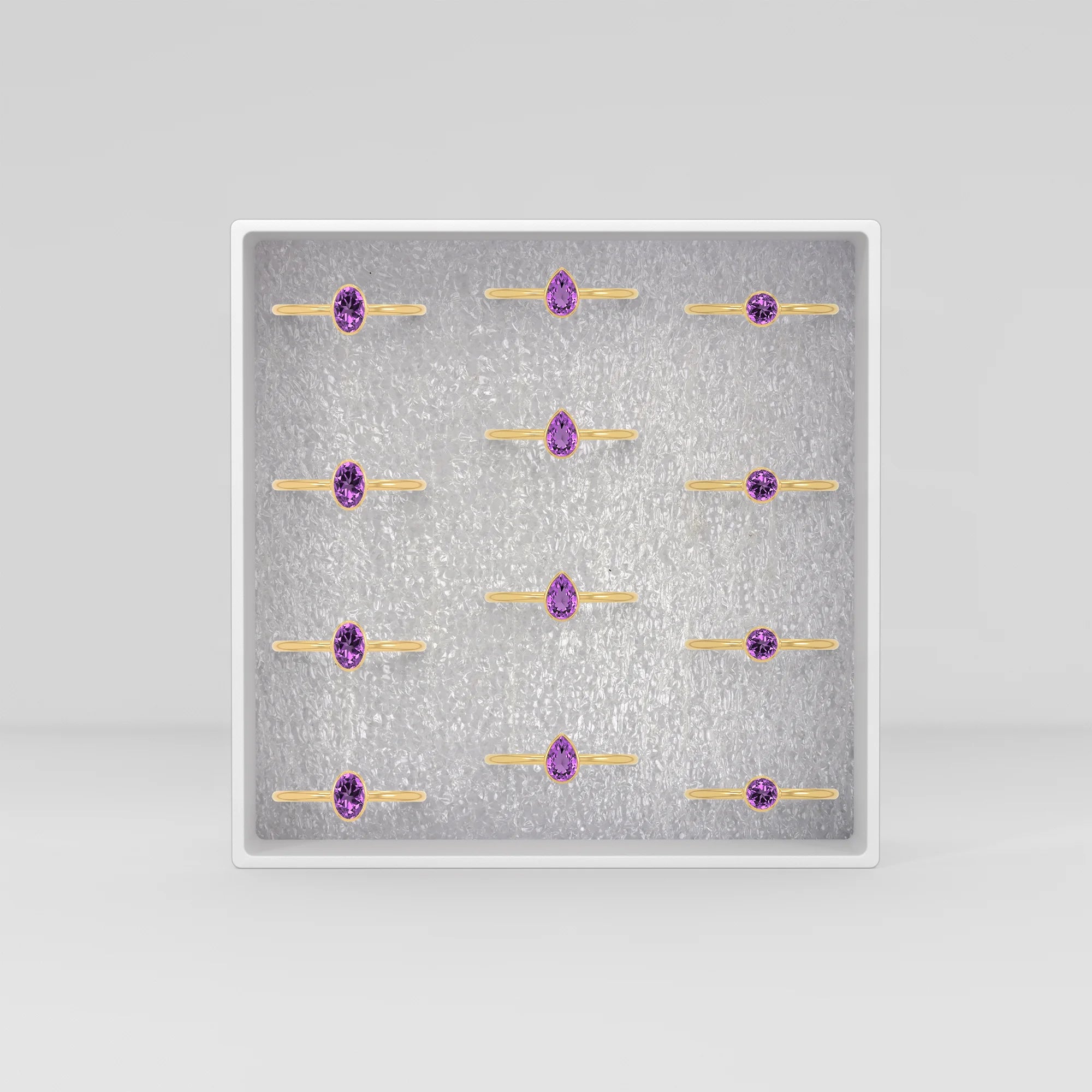 amethyst stackable bezel-set ring