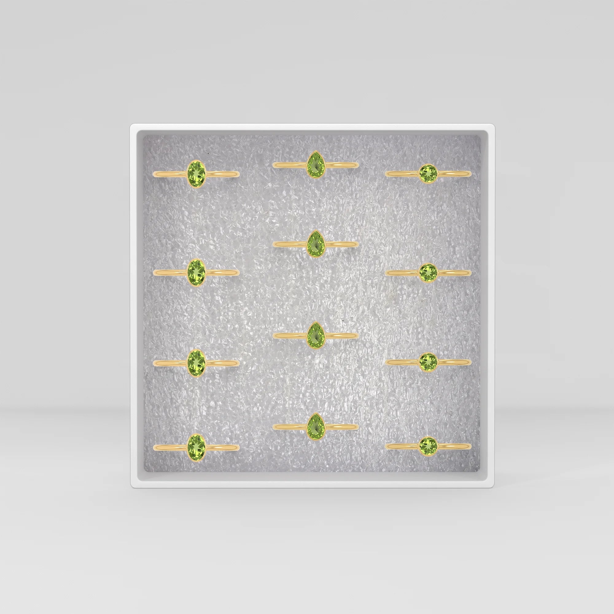 peridot stackable bezel-set ring