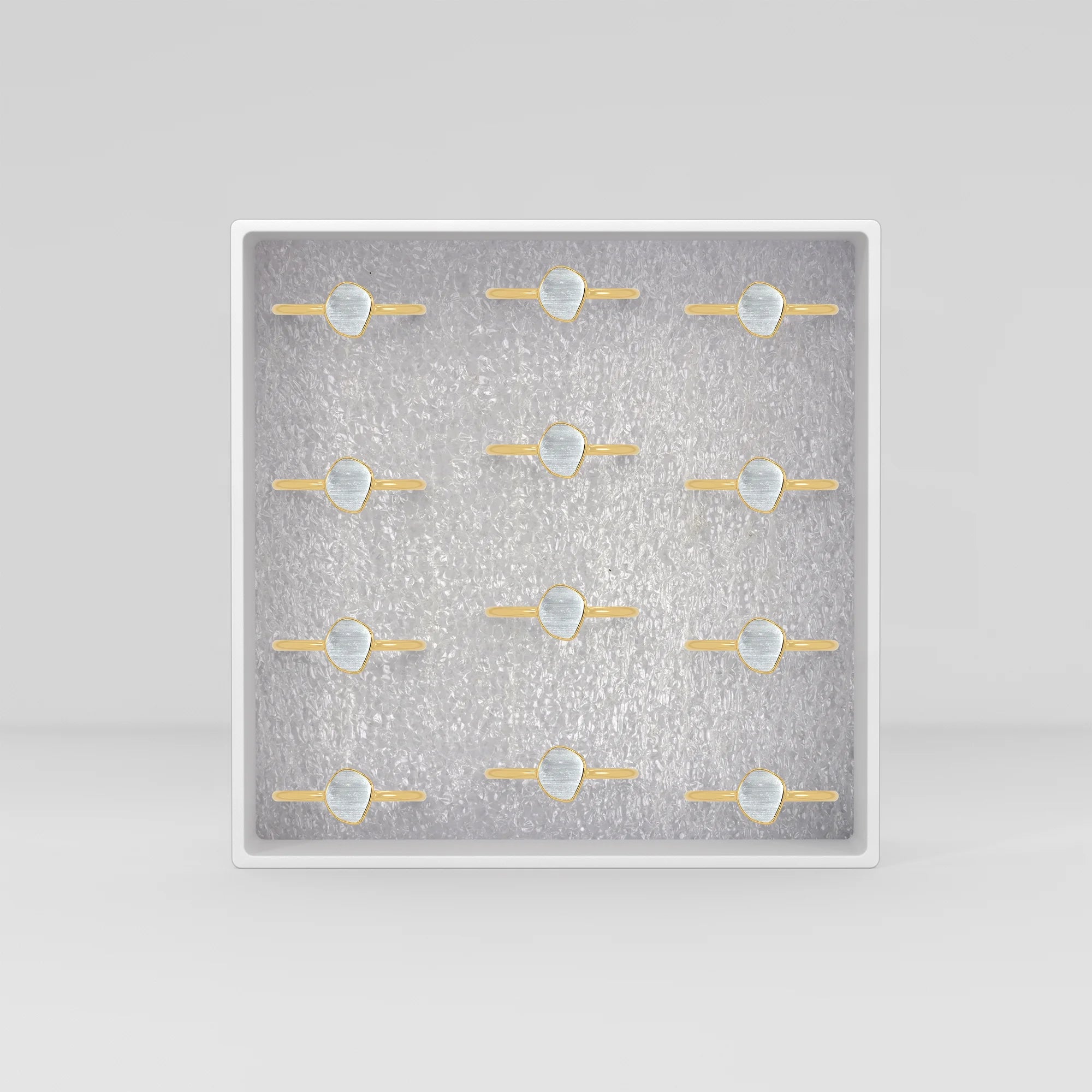 selenite stackable bezel-set ring