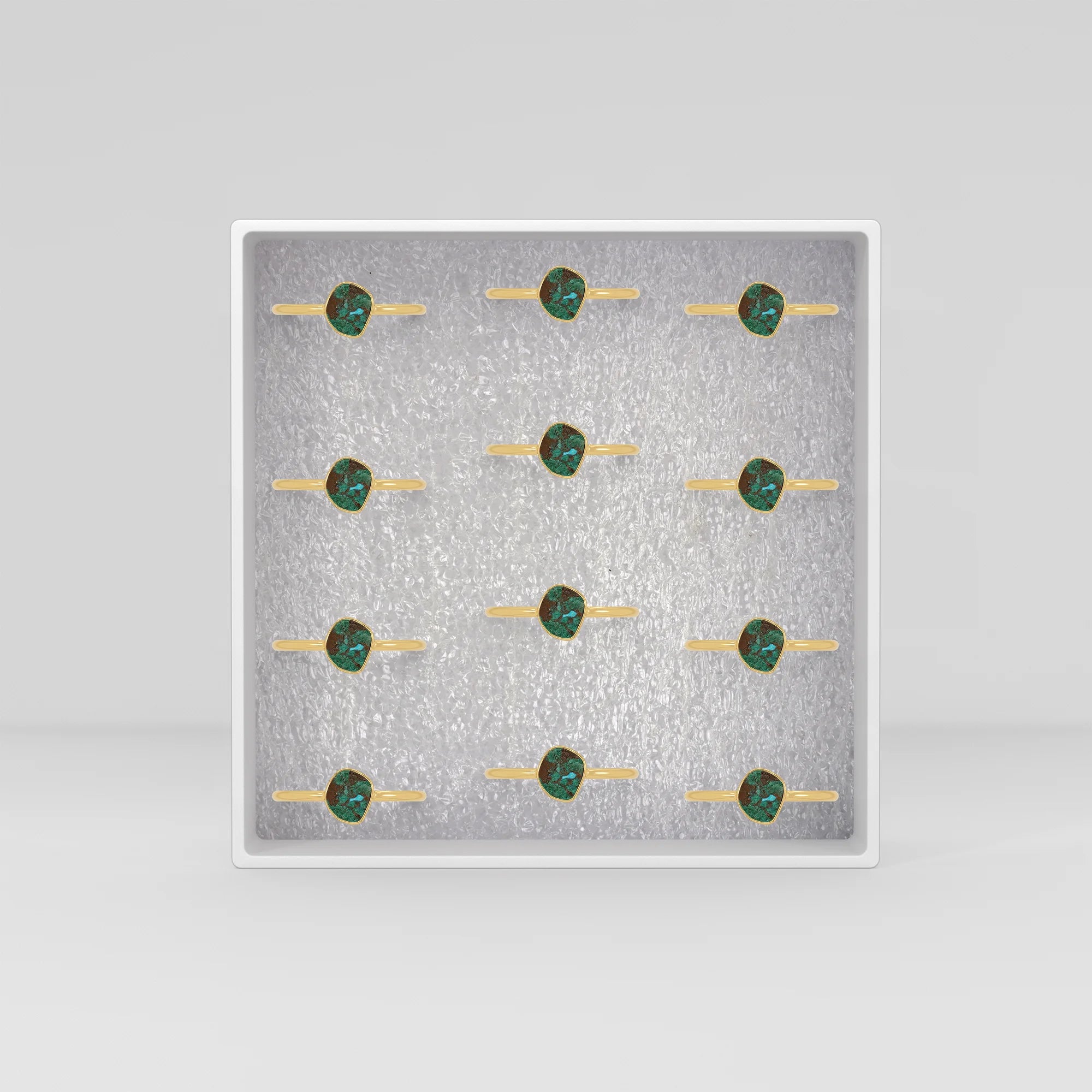 chrysocolla stackable bezel-set ring