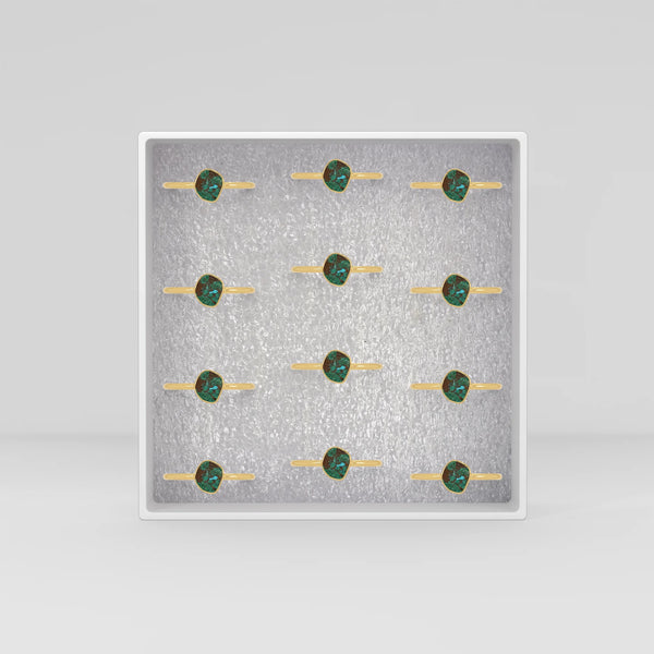 chrysocolla stackable bezel-set ring