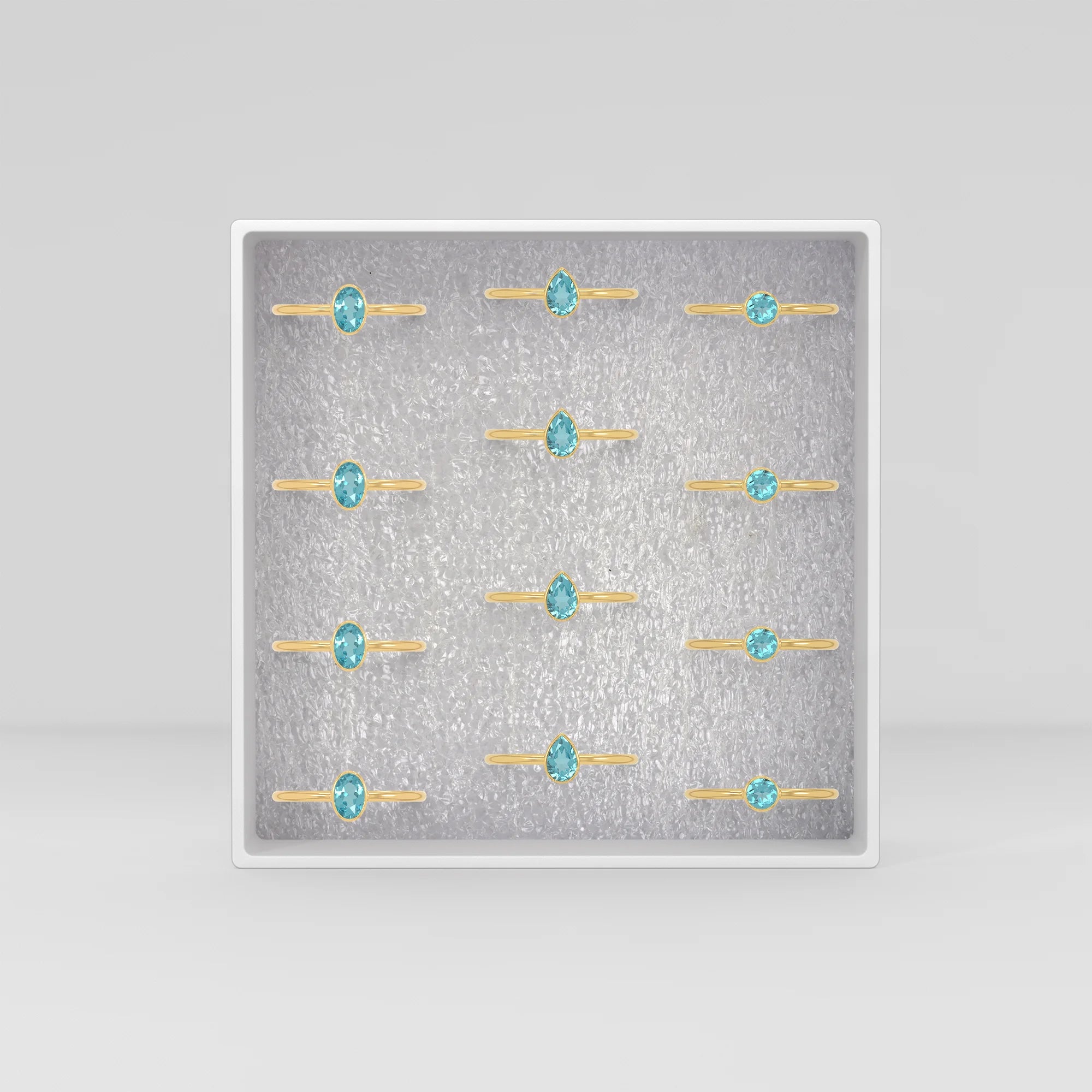 paraiba apatite stackable bezel-set ring