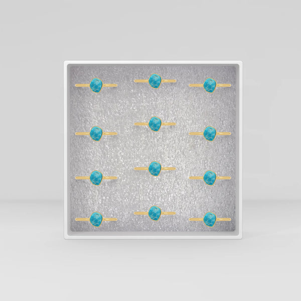turquoise stackable bezel-set ring