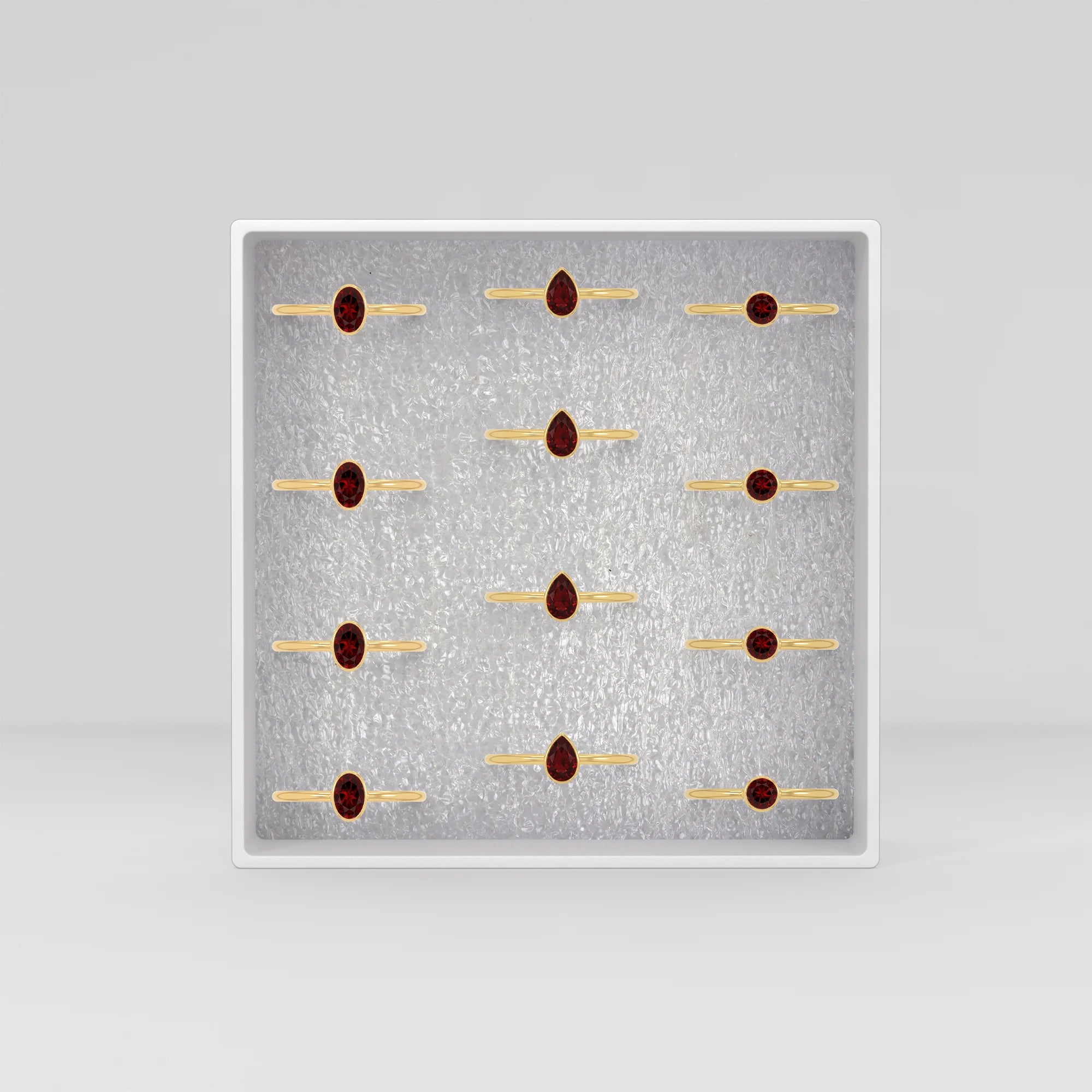 garnet stackable bezel-set ring