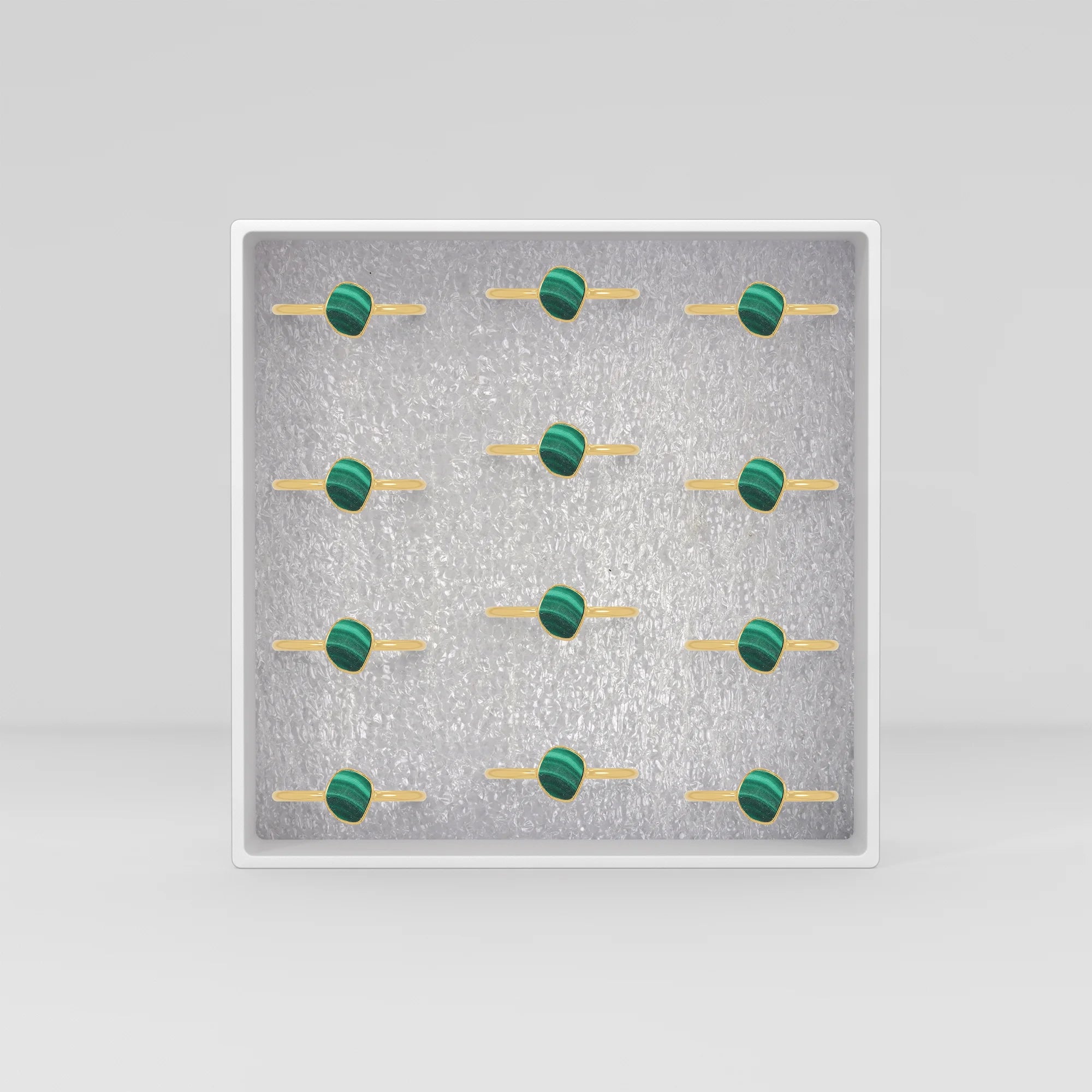 malachite stackable bezel-set ring