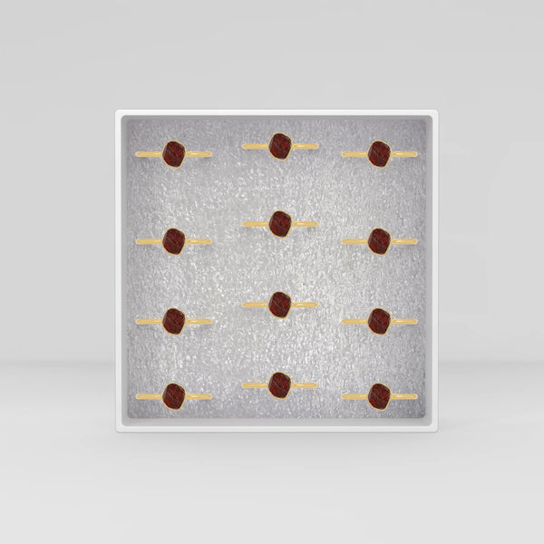 red garnet stackable bezel-set ring