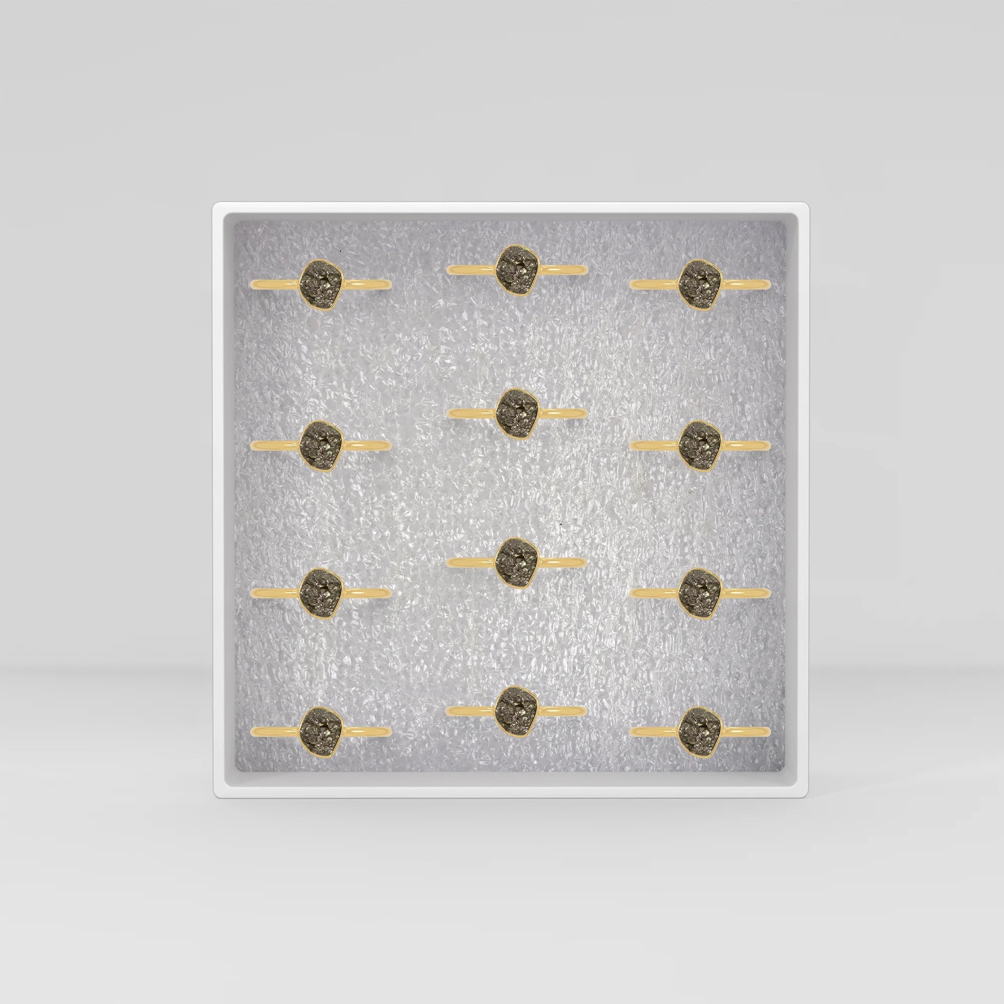 pyrite stackable bezel-set ring