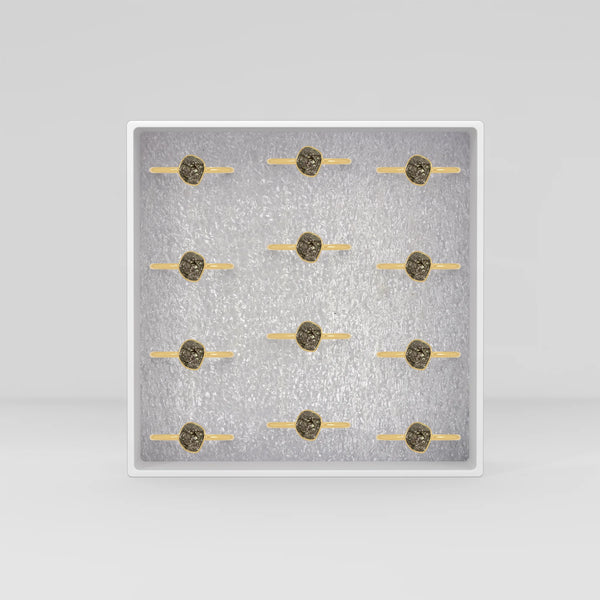 pyrite stackable bezel-set ring