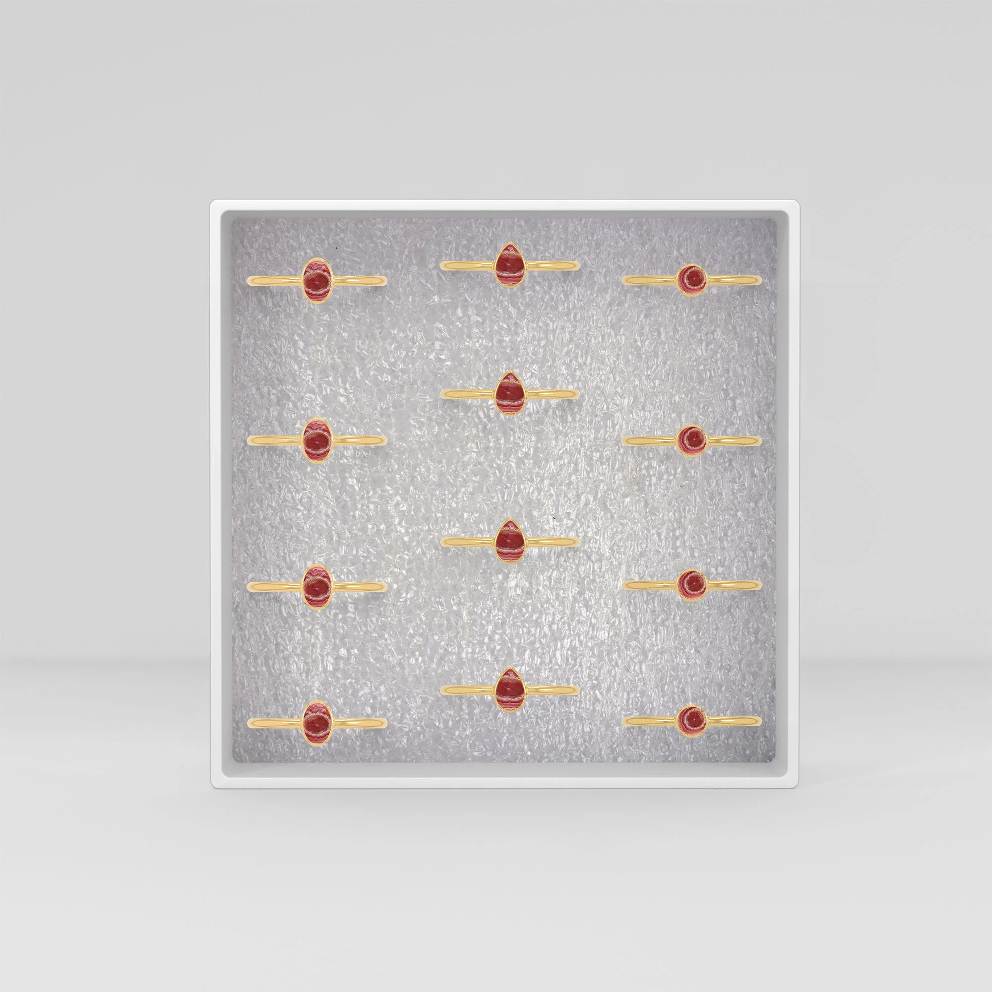 rhodochrosite bezel-set ring