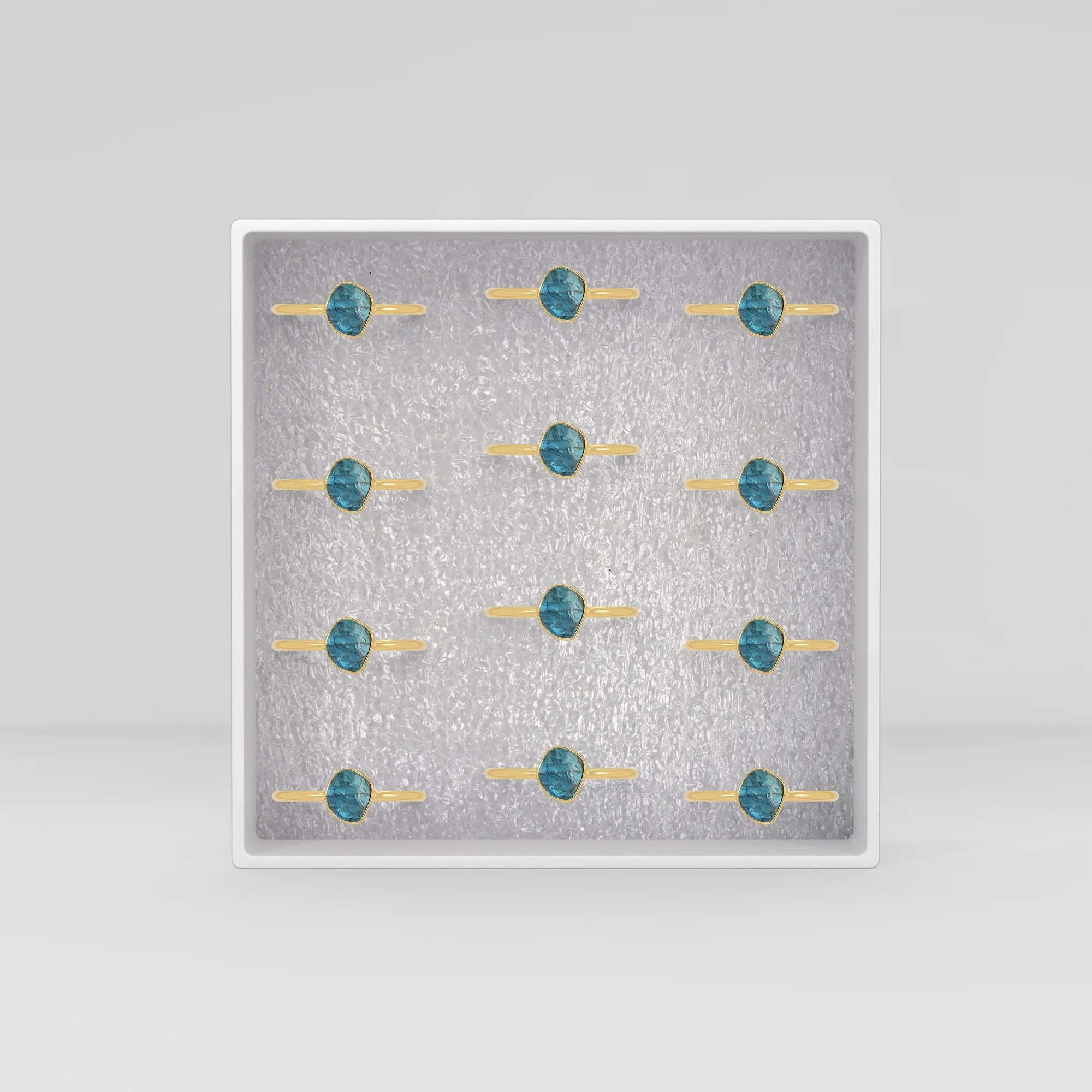 labradorite stackable bezel-set ring